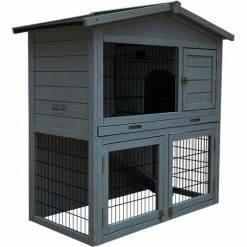 Charles Bentley FSC Two Storey Pet Hutch With Play Area Grey -CHARLES BENTLEY Shop 10510087 3