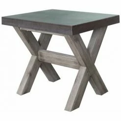 Charles Bentley Fibre Cement & Acacia Wood Stool