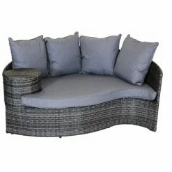 Charles Bentley Rattan Day Bed With Foot Stool & Table Grey -CHARLES BENTLEY Shop 13645453 2