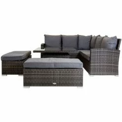 Charles Bentley Rattan Corner Lounge Set With Table Grey -CHARLES BENTLEY Shop 13645466 4