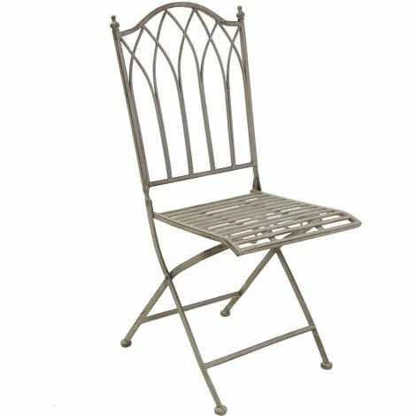 Charles Bentley Wrought Iron Feminine Bistro Set - Grey Charles Bentley Wrought Iron Feminine Bistro Set - Grey -CHARLES BENTLEY Shop 13725621 3