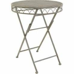 Charles Bentley Wrought Iron Feminine Bistro Set - Grey 5 Charles Bentley Wrought Iron Feminine Bistro Set - Grey -CHARLES BENTLEY Shop 13725621 4