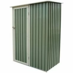 Charles Bentley 4.7ft X 3ft Metal Storage Shed Chest Small Green Roof Door Apex