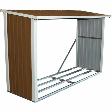 Charles Bentley Metal Log Wood Store Shed - L242 x D89 x H148 (8x3ft) Charles Bentley Metal Log Wood Store Shed - L242 X D89 X H148 (8x3ft) -CHARLES BENTLEY Shop 1424954 1