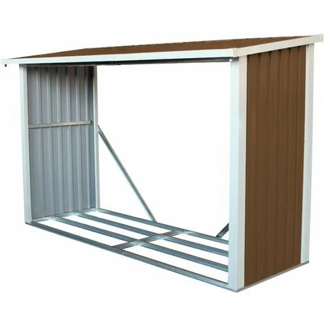 Charles Bentley Metal Log Wood Store Shed - L242 x D89 x H148 (8x3ft) Charles Bentley Metal Log Wood Store Shed - L242 X D89 X H148 (8x3ft) -CHARLES BENTLEY Shop 1424954 2