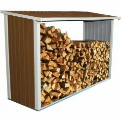 Charles Bentley Metal Log Wood Store Shed - L242 X D89 X H148 (8x3ft) 4 Charles Bentley Metal Log Wood Store Shed - L242 X D89 X H148 (8x3ft) -CHARLES BENTLEY Shop 1424954 3
