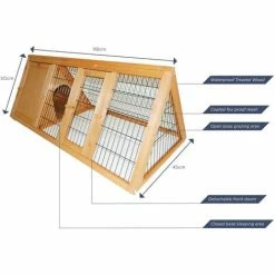Charles Bentley FSC Frame Wooden Outdoor Portable Pet Hutch Guinea Ferret Run -CHARLES BENTLEY Shop 1513994 5