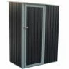 Charles Bentley 4.7ft X 3ft Metal Storage Shed Grey Small Roof Door Apex -CHARLES BENTLEY Shop 15876819 1
