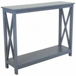 Charles Bentley Tetbury Country Style Wooden Hallway Side Console Table Grey