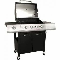 Charles Bentley 5 Burner Premium Gas BBQ (4 X Burner + 1 Side Burner) - Black -CHARLES BENTLEY Shop 1599744 2
