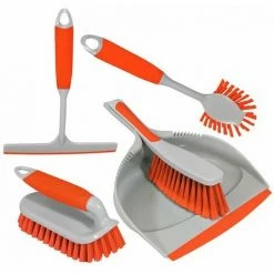 Charles Bentley 'Brights' Kitchen Bundle Dustpan & Brush Washing Up Orange