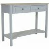 Charles Bentley Loxley 2 Drawer Wooden Storage Console Hallway Table Grey -CHARLES BENTLEY Shop 16547511 1