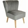 Charles Bentley Velvet Upholstered Pleated Retro Wingback Occasional Chair Grey