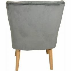 Charles Bentley Velvet Upholstered Pleated Retro Wingback Occasional Chair Grey 5 Charles Bentley Velvet Upholstered Pleated Retro Wingback Occasional Chair Grey -CHARLES BENTLEY Shop 16783843 4