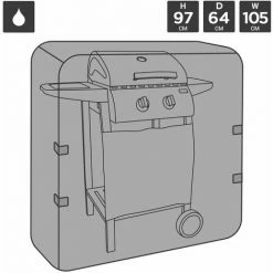 CHARLES BENTLEY Charles Universal Gas Charcoal Premium BBQ Cover Polyester Canvas Small 2 Burner