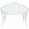 Charles Bentley White Tulip Cast Aluminium Metal 2 Seats Garden Patio Bench Seat -CHARLES BENTLEY Shop 1693355 1