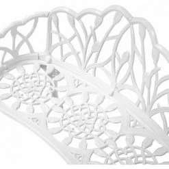 Charles Bentley White Tulip Cast Aluminium Metal 2 Seats Garden Patio Bench Seat -CHARLES BENTLEY Shop 1693355 2