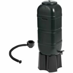 CHARLES BENTLEY 100L Garden Round Plastic Water Butt Set Including Tap With Stand And Filler Kit