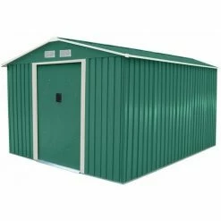 Charles Bentley 8ft X 10ft Metal Garden Storage Outdoor Shed Zinc Frame Green