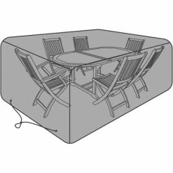 Charles Bentley Premium Rectangular Garden 6 Seat Furniture Cover - Black