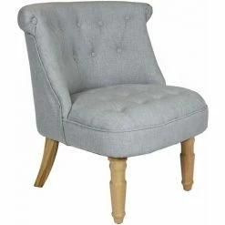 Charles Bentley Toulouse Linen Occasional Chair With Solid Wood Frame Grey
