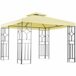 Charles Bentley 3Mx3M Steel Art Outdoor Gazebo Luxury Metal Frame Marquee Cream