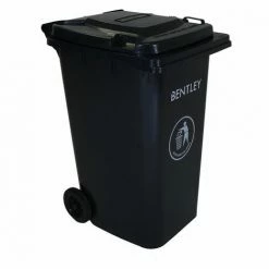Charles Bentley 240 Litre Black Wheelie Bin - Weatherproof And Durable