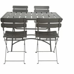 Charles Bentley Metal Powder Coated Rectangular 4 Seater Dining Set - Dark Grey 3 Charles Bentley Metal Powder Coated Rectangular 4 Seater Dining Set - Dark Grey -CHARLES BENTLEY Shop 18123005 2