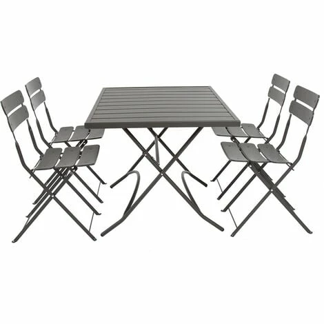 Charles Bentley Metal Powder Coated Rectangular 4 Seater Dining Set - Dark Grey Charles Bentley Metal Powder Coated Rectangular 4 Seater Dining Set - Dark Grey -CHARLES BENTLEY Shop 18123005 3