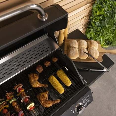 Charles Bentley 3 Burner Gas BBQ - Black Powder Coating H120 x L110 x D57.5cm Charles Bentley 3 Burner Gas BBQ - Black Powder Coating H120 X L110 X D57.5cm -CHARLES BENTLEY Shop 18323309 2