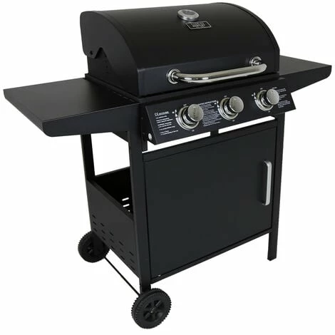 Charles Bentley 3 Burner Gas BBQ - Black Powder Coating H120 x L110 x D57.5cm Charles Bentley 3 Burner Gas BBQ - Black Powder Coating H120 X L110 X D57.5cm -CHARLES BENTLEY Shop 18323309 3