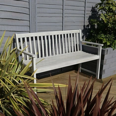 Charles Bentley FSC Acacia White Washed Wooden Garden Patio Outdoor Bench Charles Bentley FSC Acacia White Washed Wooden Garden Patio Outdoor Bench -CHARLES BENTLEY Shop 18385268 4