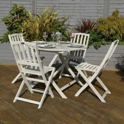 Charles Bentley FSC Acacia White Washed Wooden Outdoor Patio Dining Set - 4 Seat 4 Charles Bentley FSC Acacia White Washed Wooden Outdoor Patio Dining Set - 4 Seat -CHARLES BENTLEY Shop 18385269 3