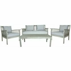 Charles Bentley FSC Acacia White Washed 4 Piece Garden Outdoor Lounge Set -CHARLES BENTLEY Shop 18423505 2