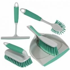 Charles Bentley 'Brights' Kitchen Bundle Dustpan & Brush Washing Up Mint Green