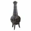 CHARLES BENTLEY Bentley 124cm Extra-Large Open Bowl Mesh Cast Iron Chiminea Patio Heater Black -CHARLES BENTLEY Shop 1888581 1