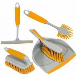 Charles Bentley 'Brights' Kitchen Bundle Dustpan & Brush Washing Up Yellow