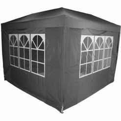 Charles Bentley 3 X 3m Pop Up Gazebo With 4 Sides With Carry Bag - Grey