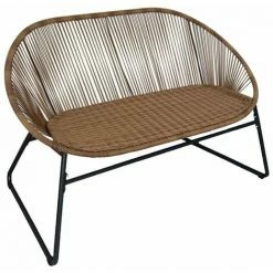 Charles Bentley Zanzibar 2 Seater Outdoor Garden Patio Bench Natural