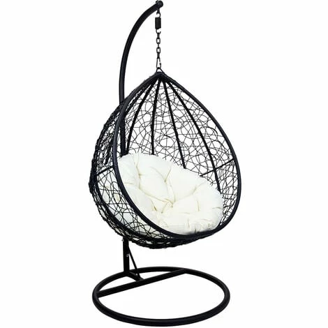 Charles Bentley Garden Wicker Rattan Patio Hanging Swing Chair Seat - Black Charles Bentley Garden Wicker Rattan Patio Hanging Swing Chair Seat - Black -CHARLES BENTLEY Shop 1989307 1