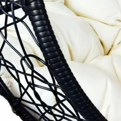 Charles Bentley Garden Wicker Rattan Patio Hanging Swing Chair Seat - Black 4 Charles Bentley Garden Wicker Rattan Patio Hanging Swing Chair Seat - Black -CHARLES BENTLEY Shop 1989307 3