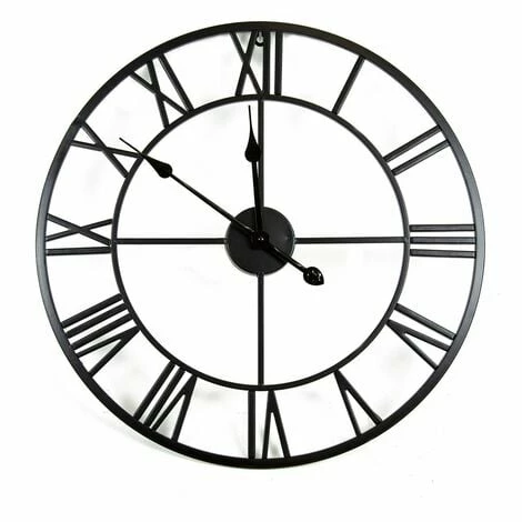 Charles Bentley Round Skeleton Clock with Roman Numerals Matte Black 80cm Charles Bentley Round Skeleton Clock With Roman Numerals Matte Black 80cm -CHARLES BENTLEY Shop 20038434 1