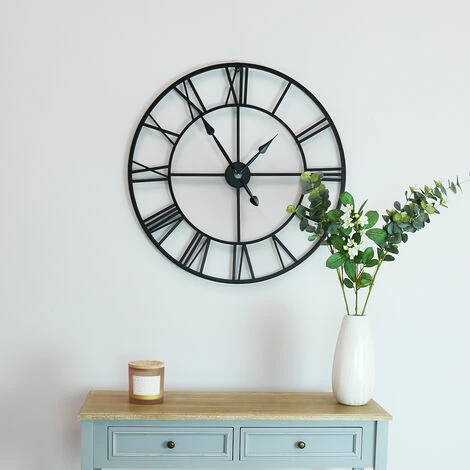 Charles Bentley Round Skeleton Clock with Roman Numerals Matte Black 80cm Charles Bentley Round Skeleton Clock With Roman Numerals Matte Black 80cm -CHARLES BENTLEY Shop 20038434 5