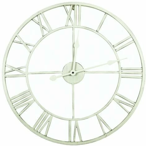 Charles Bentley Round Skeleton Clock with Roman Numerals Antique Cream 80cm Charles Bentley Round Skeleton Clock With Roman Numerals Antique Cream 80cm -CHARLES BENTLEY Shop 20098099 1
