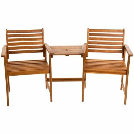 Charles Bentley FSC Acacia Wooden Companion Seat with Parasol Hole Shelf Charles Bentley FSC Acacia Wooden Companion Seat With Parasol Hole Shelf -CHARLES BENTLEY Shop 2026778 2