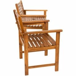 Charles Bentley FSC Acacia Wooden Companion Seat With Parasol Hole Shelf 4 Charles Bentley FSC Acacia Wooden Companion Seat With Parasol Hole Shelf -CHARLES BENTLEY Shop 2026778 3