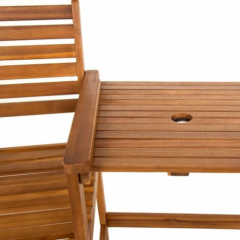 Charles Bentley FSC Acacia Wooden Companion Seat with Parasol Hole Shelf Charles Bentley FSC Acacia Wooden Companion Seat With Parasol Hole Shelf -CHARLES BENTLEY Shop 2026778 5