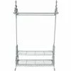 Charles Bentley Wrought Iron Clothes Rail & Shoe Rack Distressed Antique Grey -CHARLES BENTLEY Shop 20432312 1