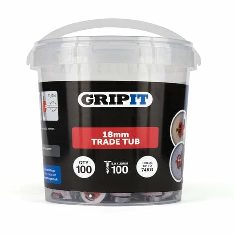 CHARLES BENTLEY Gripit 18mm Plasterboard Fixing - 100 Pack (Red) Stud Wall Anchor Max Load 74kg CHARLES BENTLEY Gripit 18mm Plasterboard Fixing - 100 Pack (Red) Stud Wall Anchor Max Load 74kg -CHARLES BENTLEY Shop 23303129 2