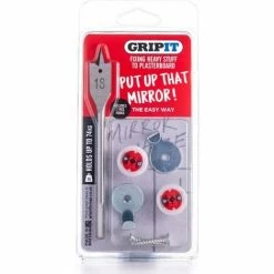 CHARLES BENTLEY Gripit 18mm Plasterboard Fixing - Mirror/Picture Kit (Red) Max Load 74kg